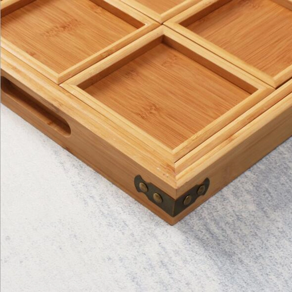 Large Nesting Serving Wooden Trays for Breakfast/Coffee Table/Food/Desk Organizer