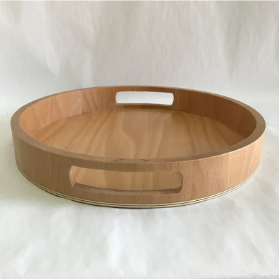 Hot Product Beech Wooden Tray with Handles for Bar Food Serving Tray