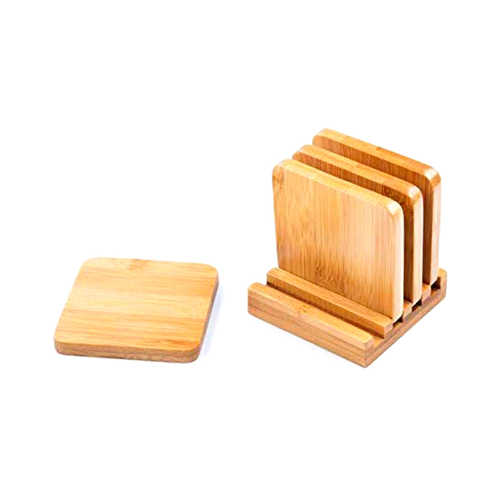 Wooden Tea Coasters with Holder