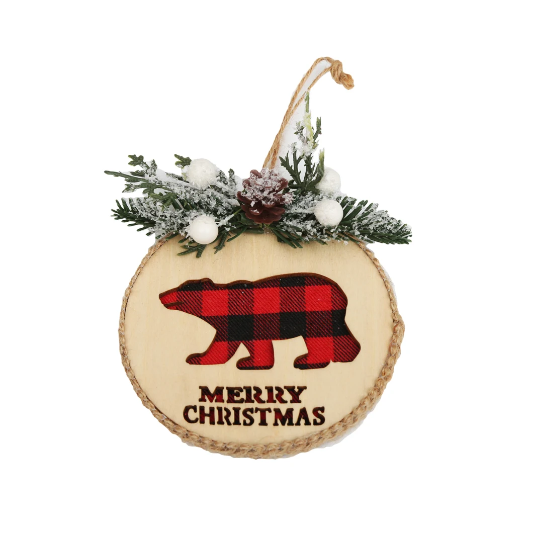 Complex Material Wood Cloth Handmade Custom Animals 2022 New Hanging Christmas Ornament for Christmas Decoration