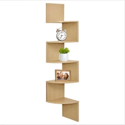 China Corner Shelf Unit Wall Organizer Mount 5 Tier Wood Floating Shelves Easy-to-Assemble Tiered Wall Storage for Home Living Room Bedrooms