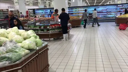 Supermarket Wooden Wall Vegetable Display Shelf