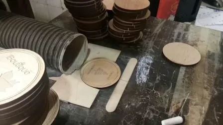 Custom Round Lasering Wood Cup Coaster